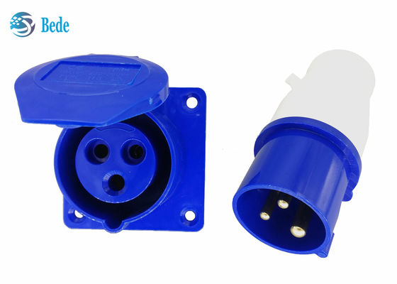 3개 핀 산업적 플러그와 소켓 장비는 부착 유형 방수 IP44 220-250V 16A에 판벽널을 끼웁니다
