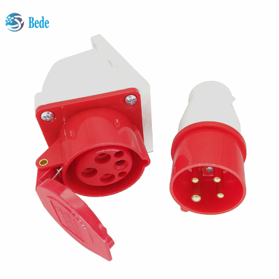 남여 전기 소켓 4 핀 3P+E 380~415V 16Amp 벽 장착 유형 IP44