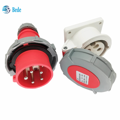 방수 IP67 산업적 플러그는 5Pins 3P+N+E 16Amp와 32Amp 배전반 조립 타입에 소켓을 끼웁니다
