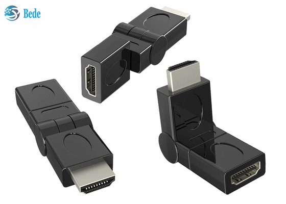 금은 회전 가능한 HDMI 남자이고 여성인 스위블 어댑터 90 180 270 360 Deg를 도금처리했습니다