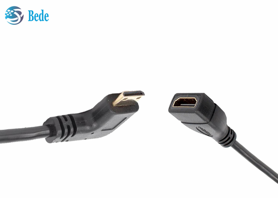 HDMI 여성 케이블 접속기 연결기 4 방향에 대한 각을 이루는 작은 HDMI 수컷들 위 아래 좌 우