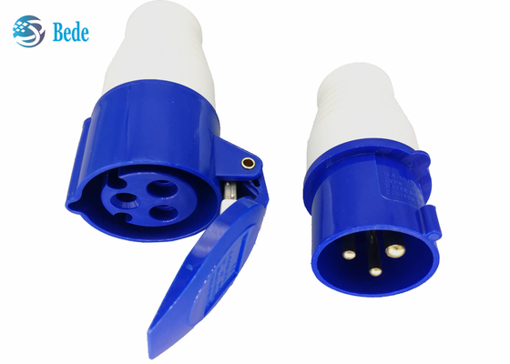 단일 상 산업적 플러그와 소켓 P+N+E 청색 220-250V 16A 커플러 형식