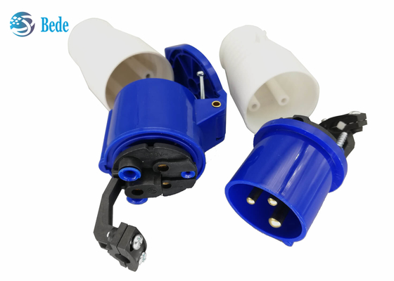 단일 상 산업적 플러그와 소켓 P+N+E 청색 220-250V 16A 커플러 형식