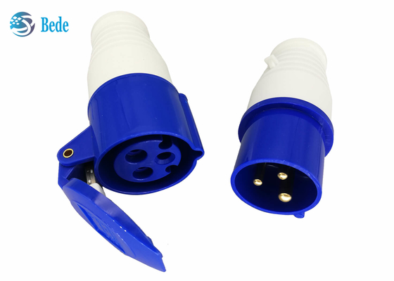 단일 상 산업적 플러그와 소켓 P+N+E 청색 220-250V 16A 커플러 형식
