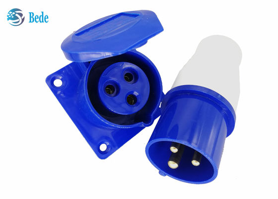 3개 핀 산업적 플러그와 소켓 장비는 부착 유형 방수 IP44 220-250V 16A에 판벽널을 끼웁니다