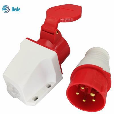 특공대 연결관 마개와 소켓 IEC 60309 380-415V 16Amp 벽 설치 유형