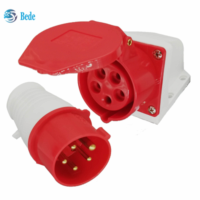 특공대 연결관 마개와 소켓 IEC 60309 380-415V 16Amp 벽 설치 유형