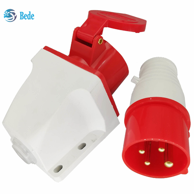 남여 전기 소켓 4 핀 3P+E 380~415V 16Amp 벽 장착 유형 IP44