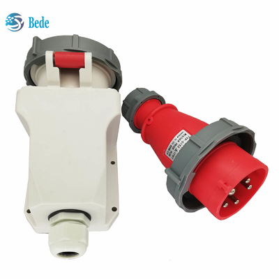 3P+N+E 산업적 플러그와 소켓 IP67 AC220-415V 16과 32 Amp 벽 장착 식
