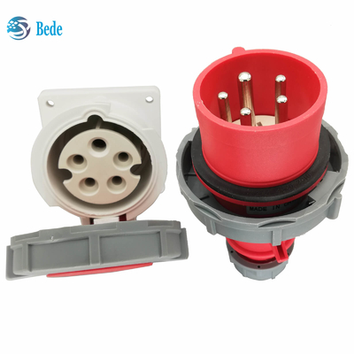 방수 IP67 산업적 플러그는 5Pins 3P+N+E 16Amp와 32Amp 배전반 조립 타입에 소켓을 끼웁니다