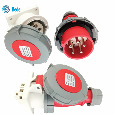 방수 IP67 산업적 플러그는 5Pins 3P+N+E 16Amp와 32Amp 배전반 조립 타입에 소켓을 끼웁니다