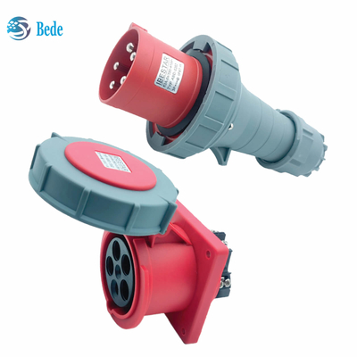 방수 IP67 산업적 플러그는 5Pins 3P+N+E 63Amp와 125Amp 배전반 조립 타입에 소켓을 끼웁니다