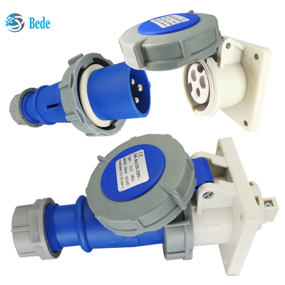 3핀 220V-250V 전압 산업 플러그 소켓 IP67 등급 - 16 Amp
