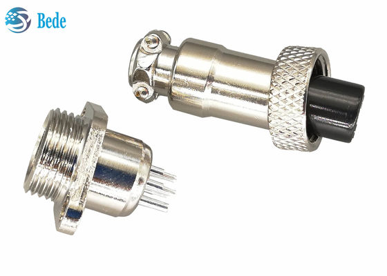 세트 사각 플랜지 끼워넣기형과 아연 불순물 7 핀 Gx12 항공 연결기