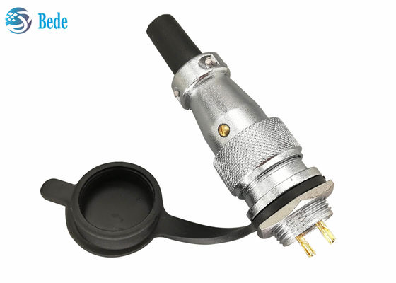 크롬 접착 금속 합금 원형 커넥터 2 3 4 핀 10A 500V 먼지 덮개